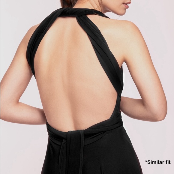 NIKKI Italy Women’s Black Ruched Halter Top Size 5 - Picture 2 of 11